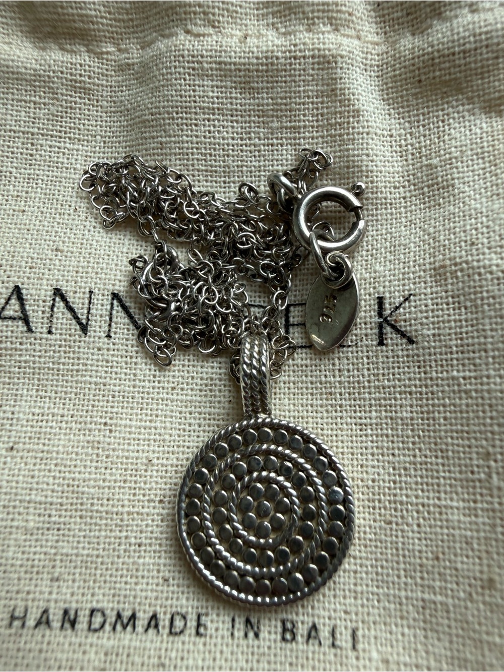 Anna Beck reversible Gold and Silver Dot Pendant Necklace